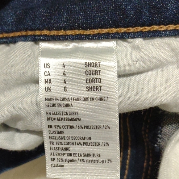 American Eagle Dark Wash Distressed Jeans Jeggings Size 4 - Picture 7 of 11